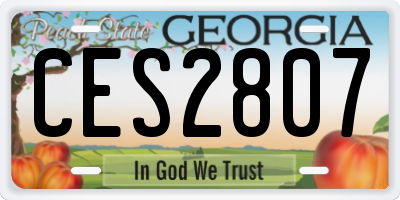 GA license plate CES2807