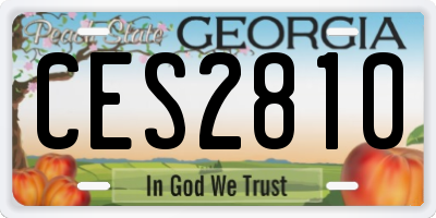 GA license plate CES2810