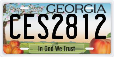 GA license plate CES2812