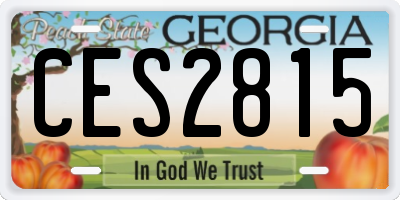 GA license plate CES2815