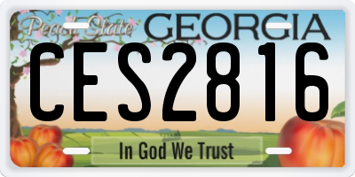 GA license plate CES2816
