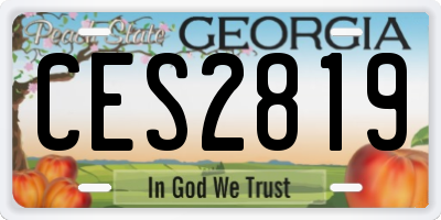 GA license plate CES2819