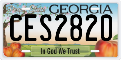 GA license plate CES2820