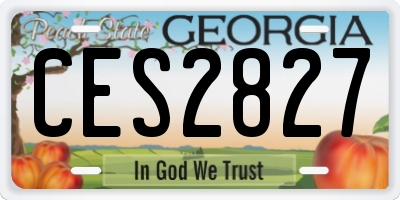 GA license plate CES2827