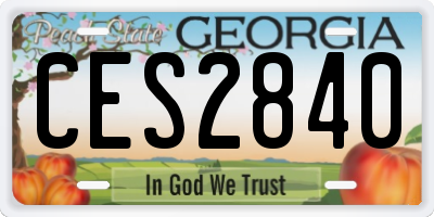 GA license plate CES2840
