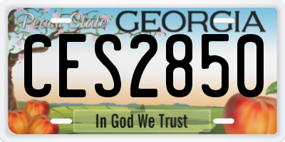 GA license plate CES2850