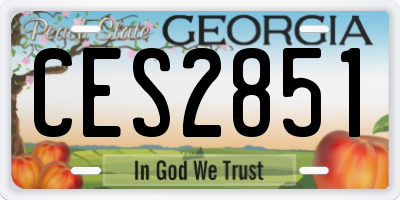 GA license plate CES2851
