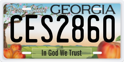 GA license plate CES2860