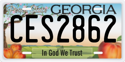 GA license plate CES2862