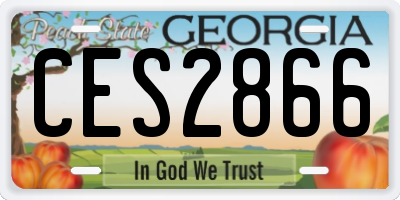 GA license plate CES2866