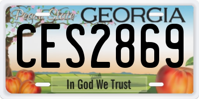 GA license plate CES2869