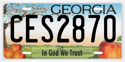 GA license plate CES2870