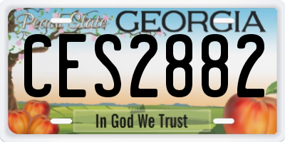 GA license plate CES2882