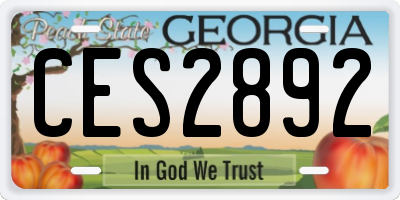 GA license plate CES2892