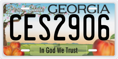 GA license plate CES2906