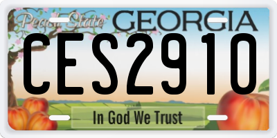 GA license plate CES2910