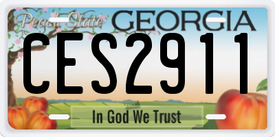 GA license plate CES2911