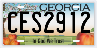 GA license plate CES2912