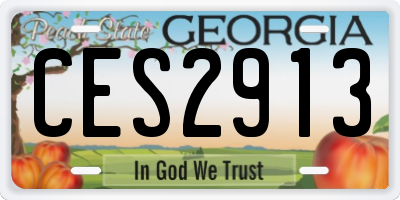 GA license plate CES2913