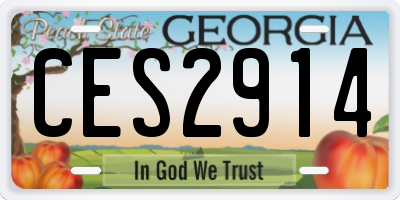 GA license plate CES2914