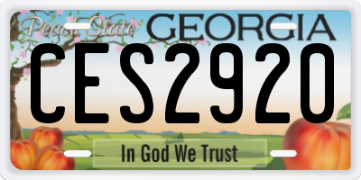 GA license plate CES2920