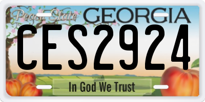 GA license plate CES2924