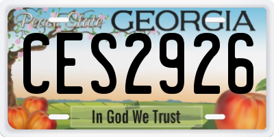 GA license plate CES2926