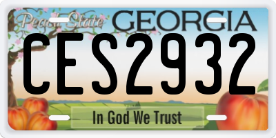 GA license plate CES2932
