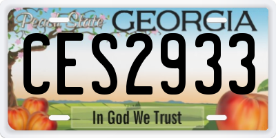 GA license plate CES2933