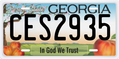 GA license plate CES2935
