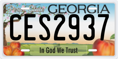 GA license plate CES2937