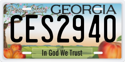 GA license plate CES2940