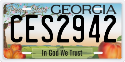 GA license plate CES2942