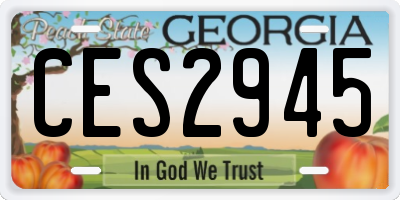 GA license plate CES2945