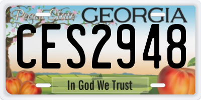 GA license plate CES2948