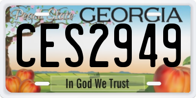 GA license plate CES2949