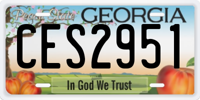 GA license plate CES2951