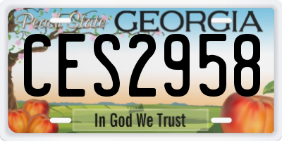 GA license plate CES2958