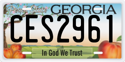 GA license plate CES2961