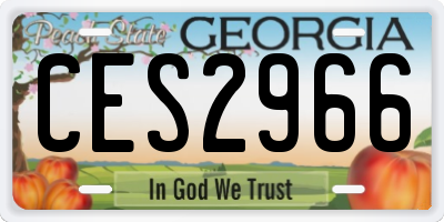 GA license plate CES2966