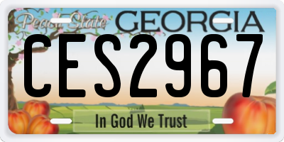 GA license plate CES2967