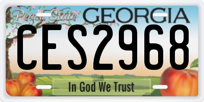 GA license plate CES2968
