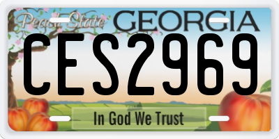 GA license plate CES2969