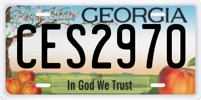 GA license plate CES2970