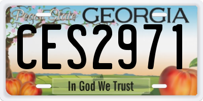 GA license plate CES2971