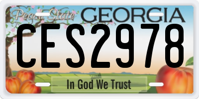 GA license plate CES2978