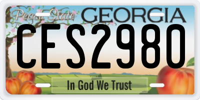 GA license plate CES2980