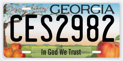 GA license plate CES2982