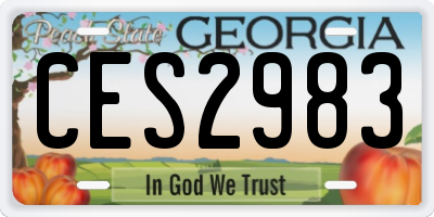 GA license plate CES2983