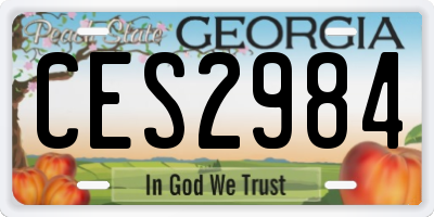 GA license plate CES2984